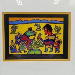 Norval Morrisseau Framed Matted Print "The Duty Of Elders" With Information On B